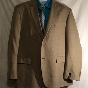 CLUB ROOM BROWN MULTI MEN BLAZER SPORT COAT SZ 44R